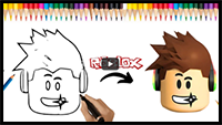 How to Draw Roblox Head Character + Coloring Step by Step