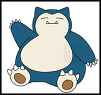 How to Draw Snorlax Sitting Pokemon