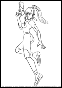 How to Draw Zero Suit Samus from Super Smash Bros