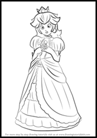How to Draw Peach from Super Smash Bros