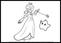 How to Draw Rosalina & Luma from Super Smash Bros
