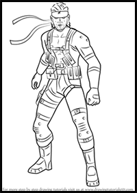 How to Draw Snake from Super Smash Bros