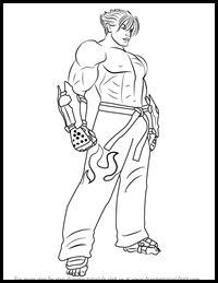 How to Draw Jin Kazama from Tekken