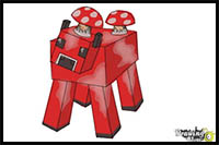 How to Draw a Mooshroom from Minecraft