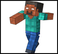 How to Draw Herobrine from Minecraft