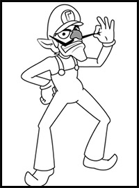 How to Draw Waluigi from Super Mario