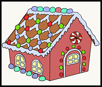 How to Draw a Gingerbread House