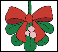 How to Draw a Mistletoe Christmas