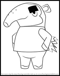 How to Draw Cyrano from Animal Crossing