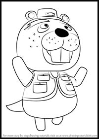 How to Draw Chip from Animal Crossing