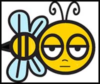 Learn How to Draw Cartoon Bee from the Word “bee” – Simple Steps Drawing Lesson