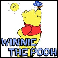 How to Draw Winnie the Pooh and Butterfly with Step by Step Drawing Lesson