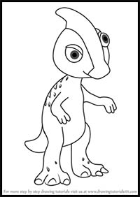 How to Draw Perry Parasaurolophus from Dinosaur Train