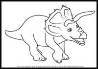 How to Draw Trudy Triceratops from Dinosaur Train