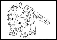 How to Draw Stephie Styracosaurus from Dinosaur Train