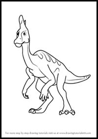 How to Draw Larry Lambeosaurus from Dinosaur Train