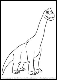 How to Draw Ned Brachiosaurus from Dinosaur Train