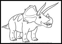 How to Draw Todd Triceratops from Dinosaur Train