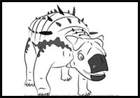 How to Draw Eugene Euoplocephalus from Dinosaur Train