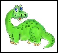 How to Draw a Cartoon Dinosaur