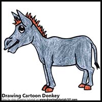 How to Draw a Cartoon Donkey