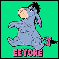 How to Draw Eeyore with Easy Step by Step Drawing Lessons for Kids