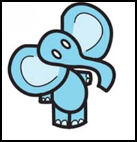 How to Draw Cartoon Elephant from the Dollar Sign – Easy Step by Step Drawing Tutorial for Kids