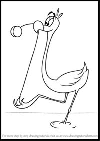 How to Draw Yo Yo Flamingo from Fantasia
