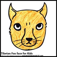 How to Draw a Tibetan Fox Face for Kids