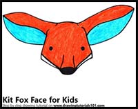How to Draw a Kit Fox Face for Kids