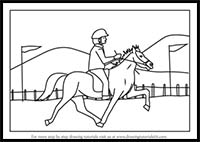 How to Draw a Jockey Riding Horse Scene