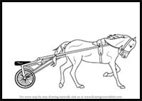 How to Draw Racing Horse Cart