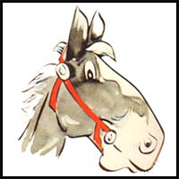 How to Draw Cartoon Horse Head / Face with Easy Step by Step Drawing Instructions