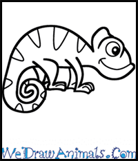 How to Draw a Cartoon Chameleon