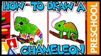How to Draw a Chameleon - Preschool
