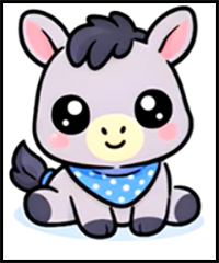 How to Draw a Cute Donkey Easy Step by Step