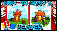 How to Draw Funny Cartoon Beaver
