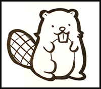 How to Draw a Beaver - Cute - Easy Pictures to Draw