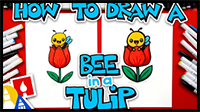 How to Draw a Bee in a Tulip