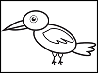 How to Draw a Simple Crow for Kids