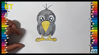 How to Draw a Crow Cute and Easy