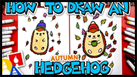 How to Draw an Autumn Hedgehog