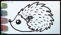 How to Draw a Cute Hedgehog Easy for Kids | Cute Drawing