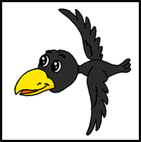 How to Draw a Flying Raven