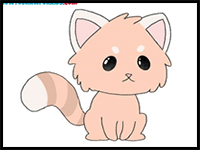 how to draw a cute red panda easy