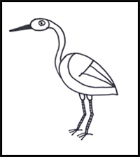 How to Draw a Stork for Kids