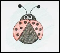 How to Draw a Ladybug! Easy Cartoon Lady Bug Tutorial - For Kids
