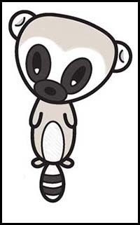 Learn How to Draw a Super Cute Cartoon Lemur Easy Step by Step Drawing Tutorial for Kids & Beginners