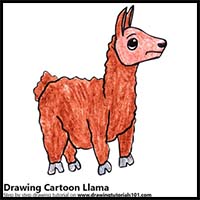 How to Draw a Cartoon Llama