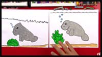 How to Draw a Cartoon Manatee